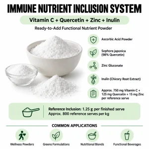 IMMUNE NUTRIENT INCLUSION SYSTEM – VITAMIN C + QUERCETIN + ZINC + INULIN