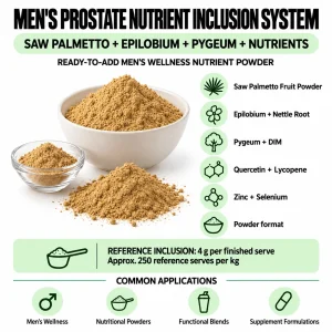 MEN’S PROSTATE NUTRIENT FUNCTIONAL INCLUSION SYSTEM – SAW PALMETTO + EPILOBIUM + PYGEUM + NUTRIENTS